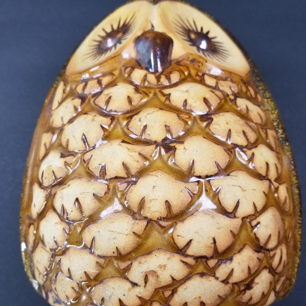 Vintage Mid Century Style Large Ceramic Owl Figurine Brown Glazed 8 Inch Decor - Picture 7 of 9